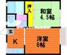 長谷川コーポ 2Kの間取り
