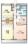 山陽本線（中国）/西川原駅 徒歩9分 1階 築22年 2LDKの間取り