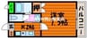 リアライズ津高 1Kの間取り