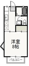津山線/法界院駅 徒歩7分 1階 築30年 1Kの間取り