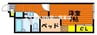 レオパレスセフティ半田 1Kの間取り