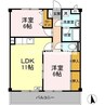 明日香マンション 2LDKの間取り