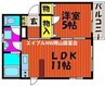 ラ・パルテール竜操 1LDKの間取り