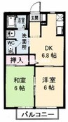コーポニュータウン 2DKの間取り