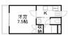 リアライズ津高 1Kの間取り