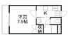 リアライズ津高 1Kの間取り