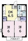 山陽本線（中国）/高島駅 徒歩16分 1階 築30年 2DKの間取り
