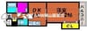 プレステージ高島 1DKの間取り