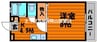 メープル湊　A 1DKの間取り