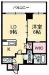 ボナール古京 1LDKの間取り