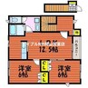 レザンヴェルジェB 2LDKの間取り
