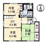 ナヴィールＫ　３棟 3DKの間取り