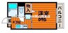 リバーサイド幸和 1Kの間取り