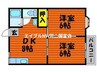 ベルエポック　西片上 2DKの間取り