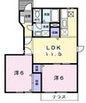 赤穂線（岡山県内）/長船駅 徒歩13分 1階 築21年 2LDKの間取り