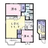 山陽本線（中国）/上道駅 徒歩42分 2階 築20年 2LDKの間取り