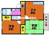 パレアナハウスＢ 2DKの間取り