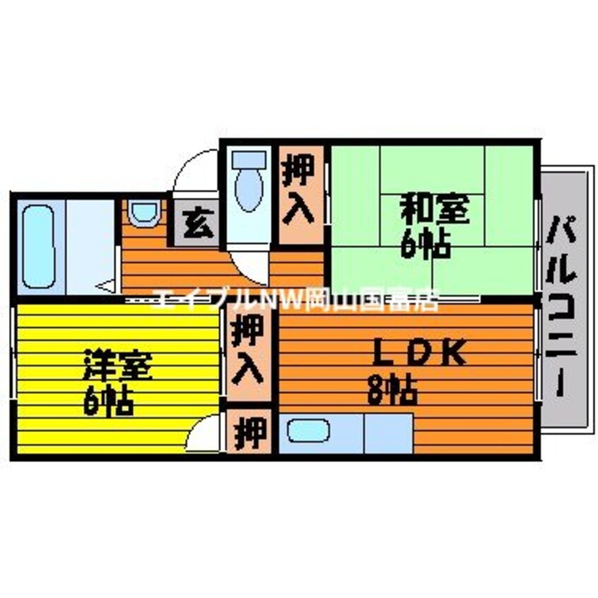 間取図 山陽本線（中国）/高島駅 徒歩6分 1階 築34年