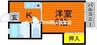 ディナ東岡山 1Kの間取り