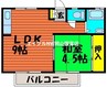 岡山市電東山本線<岡山電気軌道>/門田屋敷駅 徒歩36分 2階 築39年 1LDKの間取り