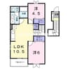 津山線/弓削駅 徒歩99分 2階 築20年 2LDKの間取り