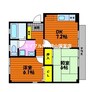 グリーンハイツB 2DKの間取り