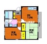 グリーンハイツB 2DKの間取り