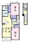 赤穂線（岡山県内）/香登駅 徒歩3分 2階 築19年 2LDKの間取り