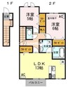 フローレンＣ棟 2LDKの間取り