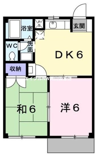 間取図 赤穂線（岡山県内）/西大寺駅 徒歩13分 1階 築32年