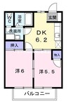 山陽本線（中国）/吉永駅 徒歩6分 2階 築27年 2DKの間取り