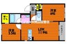 山陽本線（中国）/東岡山駅 徒歩18分 1階 築3年 2LDKの間取り