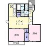 赤穂線（岡山県内）/長船駅 徒歩13分 1階 築21年 2LDKの間取り