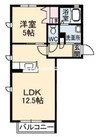 シャーメゾンセシリエール　Ａ棟 1LDKの間取り
