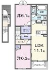 赤穂線（岡山県内）/邑久駅 徒歩15分 2階 1年未満 2LDKの間取り