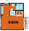 ディアス西川原 1Kの間取り