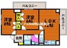 アリベ国富Ⅱ 2LDKの間取り