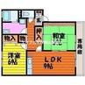 クレセント中島 2LDKの間取り