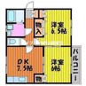 えきまえコーポ 2DKの間取り
