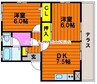 フォブール東岡山 2DKの間取り