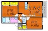 メルベーユコート　Ａ棟 2LDKの間取り