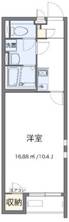 クレイノシャイン 1Kの間取り
