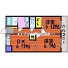 ラソーレ　ウラカミ 2DKの間取り