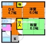 山陽本線（中国）/高島駅 徒歩17分 1階 築38年 2DKの間取り