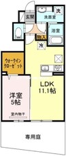 コーポレーヴ 1LDKの間取り