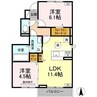岡山市電東山本線<岡山電気軌道>/東山・おかでんミュージアム駅 徒歩11分 1階 1年未満 2LDKの間取り