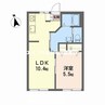 サンディスク米山Ｃ 1LDKの間取り