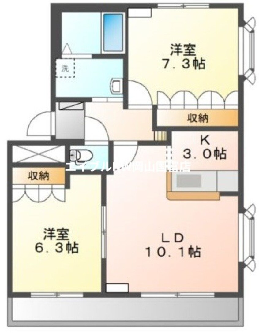 間取図 岡山市電東山本線<岡山電気軌道>/東山・おかでんミュージアム駅 徒歩46分 1階 築18年