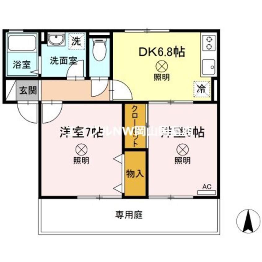 間取図 ビューラー福泊　Ａ棟