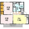アルテール吉田 2DKの間取り